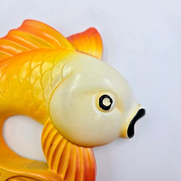 Vintage Koi Goldfish Fish Chalkware Orange Yellow Miller Studio 1977 MCM Read - Picture 6 of 16